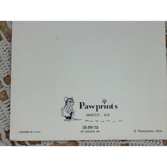 Vintage Wallace Tripp Rabbit Tiger Costume Print Card Framed 1974 Picture - Picture 5 of 5